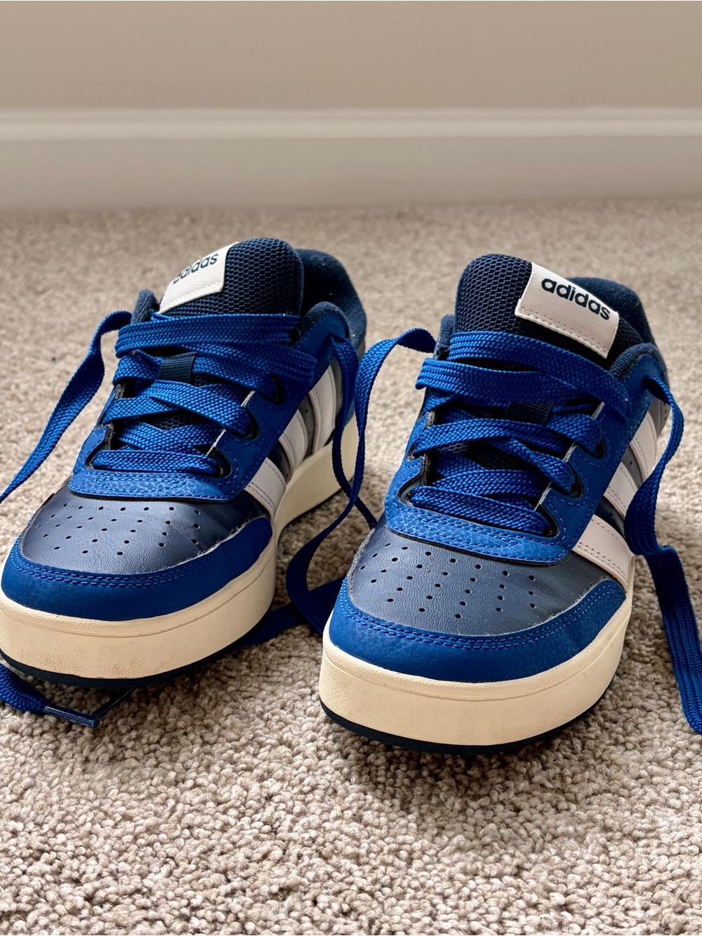 adidas Kids Blue and White Low-Top Sneakers